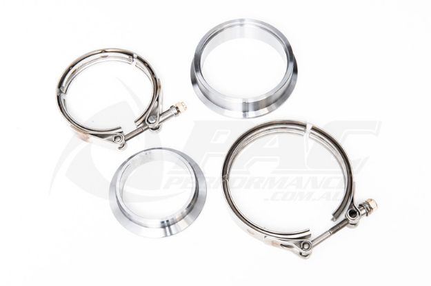 TURBO EXHAUST V-BAND INLET/OUTLET FLANGE SET GARRETT G40 G42 G45. Pac ...