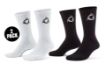 PAC PERFORMANCE CREW SOCKS 2PK BLACK WHITE