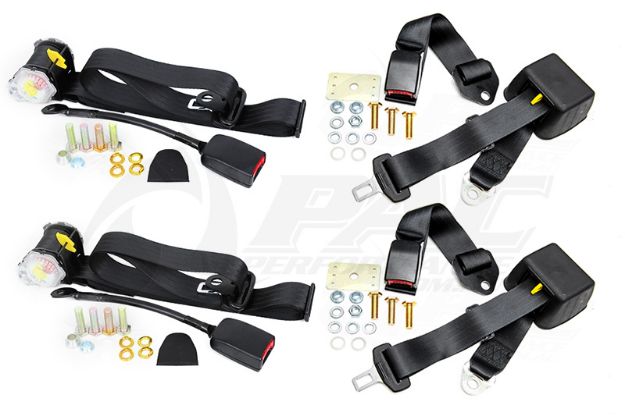 SEAT BELT SET - RETRACTABLE FRONT & RETRACTABLE REAR PARCEL SHELF MOUNT