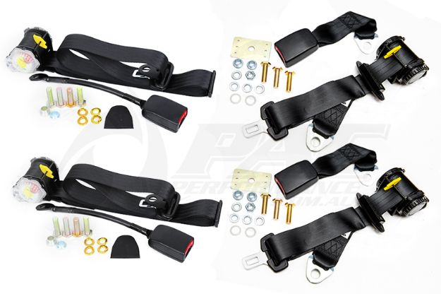 SEAT BELT SET - RETRACTABLE FRONT & RETRACTABLE REAR UNDER SHELF