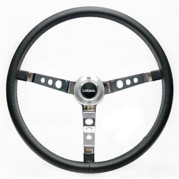 Picture of Lotse Big Block Leather Polished 400mm Steering Wheel