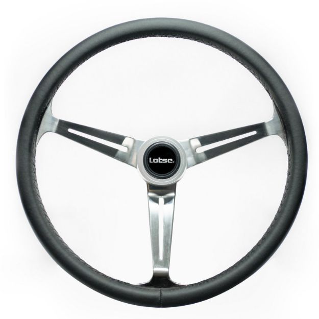 Picture of Lotse Boxer Leather Polished 400mm Steering Wheel
