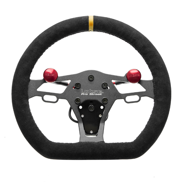 Picture of Lotse Pro Street Suede Yellow Stripe 315mm Steering Wheel